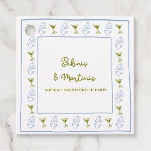 Bikinis & Martinis Blue Olive Bachelorette Party  Favour Tags