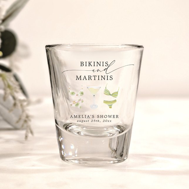 Bikinis & Martinis Bridal Shower Bachelorette Shot Glass (Creator Uploaded)