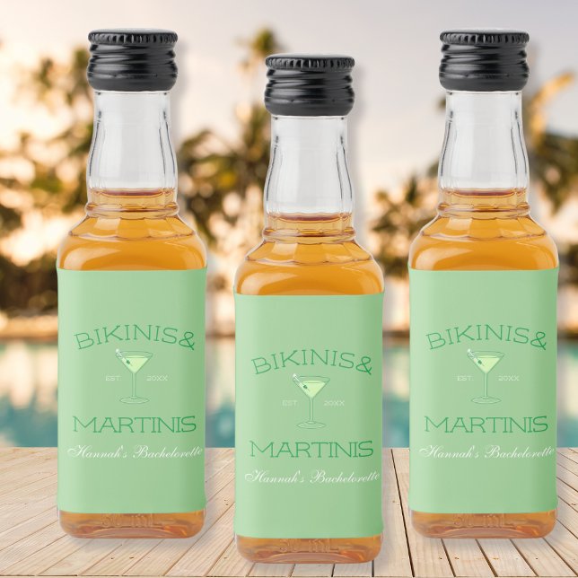 Bikinis & Martinis Green Beach Bachelorette Party Liquor Bottle Label (Bikinis & Martinis Green Beach Bachelorette Party Liquor Bottle Label)