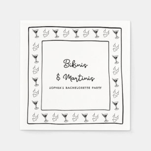 Bikinis & Martinis Personalise Bachelorette Party  Napkin