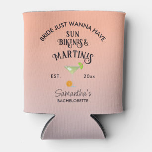 Bikinis & Martinis Tropical Pool Hen Bachelorette Can Cooler