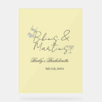 Bikins & Martinis bachelorette party yellow retro