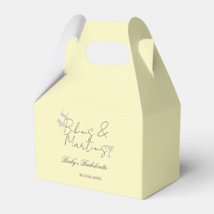 Bikins & Martinis bachelorette party yellow retro Favour Box