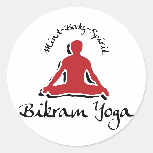 Bikram Yoga Classic Round Sticker (Front)