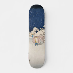 Bikuni Bridge in Snow Vintage Ukiyo-e Japanese Art Skateboard