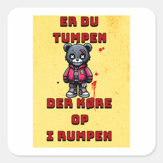 bil advarsel square sticker (Front)