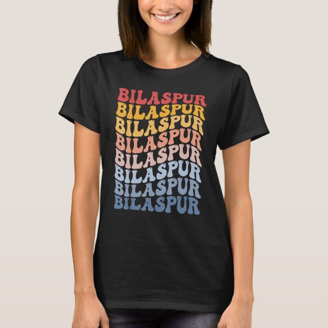 Bilaspur City Groovy Retro T-Shirt (Front)