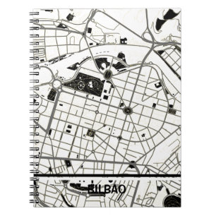 Bilbao minimalist map notebook - Black-White