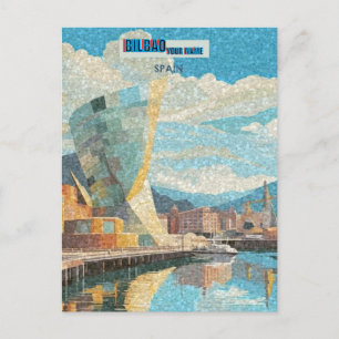 Bilbao Spain Art Print, Bilbao Art Illustrat Postcard