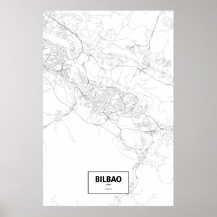 Bilbao, Spain (black on white) Poster