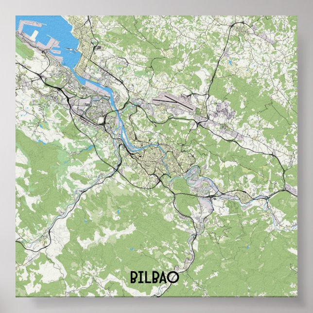 Bilbao Spain map Poster (Front)