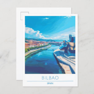 Bilbao Spain Vintage Travel Postcard