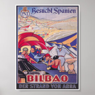 Bilbao Spain Vintage Travel Poster