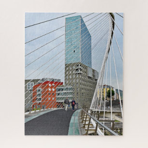 Bilbao. Zubizuri or the Campo Volantin Bridge. Jigsaw Puzzle