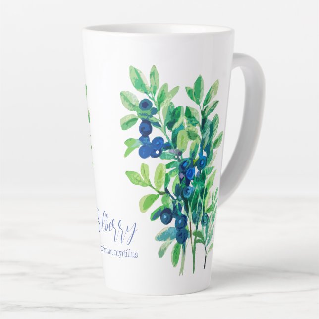 Bilberries Latte Mug (Right Angle)
