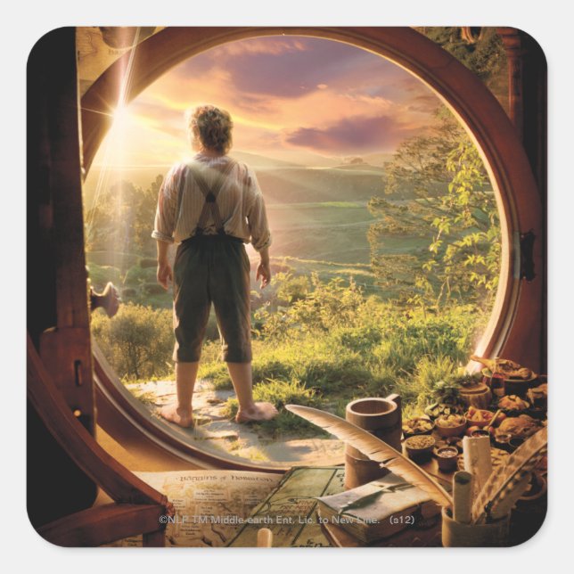 BILBO BAGGINS™ Back in Shire Collage Square Sticker (Front)