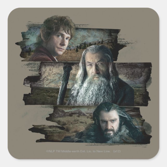 BILBO BAGGINS™, Gandalf, THORIN OAKENSHIELD™ Square Sticker (Front)