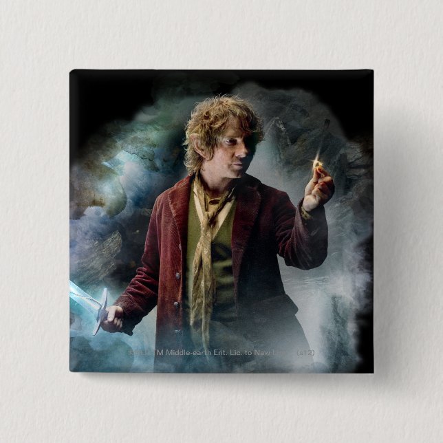 BILBO BAGGINS™ With The Ring 15 Cm Square Badge (Front)