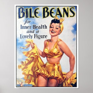Bile Beans - Woman In Bathing Suit Ad Poster