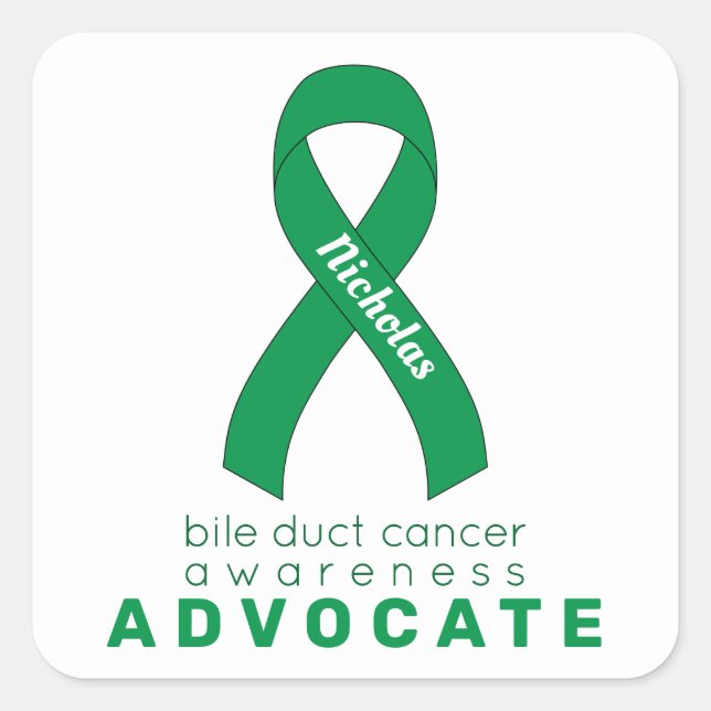 Bile Duct Cancer Advocate White Square Sticker (Front)