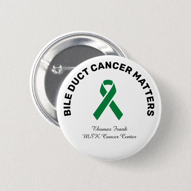 Bile Duct Cancer Awareness 6 Cm Round Badge (Front & Back)