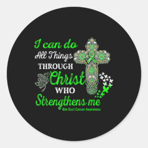 Bile Duct Cancer Awareness Bile Duct Cancer Warrio Classic Round Sticker