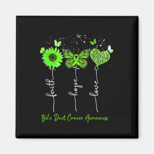 Bile Duct Cancer Awareness Faith Hope Love Leopard Magnet