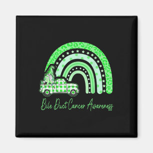 Bile Duct Cancer Awareness Green Gnomes Truck Rain Magnet