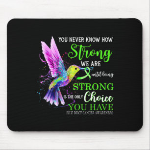Bile Duct Cancer Awareness Green Strong Hummingbir Mouse Pad