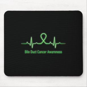 Bile Duct Cancer Awareness Heartbeat Fight Faith H Mouse Pad
