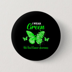 Bile Duct Cancer Awareness I Wear Green Butterfly 6 Cm Round Badge