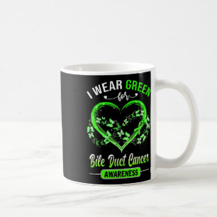 Bile Duct Cancer Awareness I Wear Green Butterfly Coffee Mug