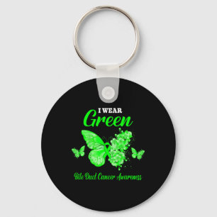Bile Duct Cancer Awareness I Wear Green Butterfly  Key Ring