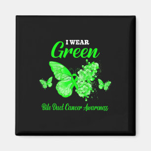 Bile Duct Cancer Awareness I Wear Green Butterfly Magnet
