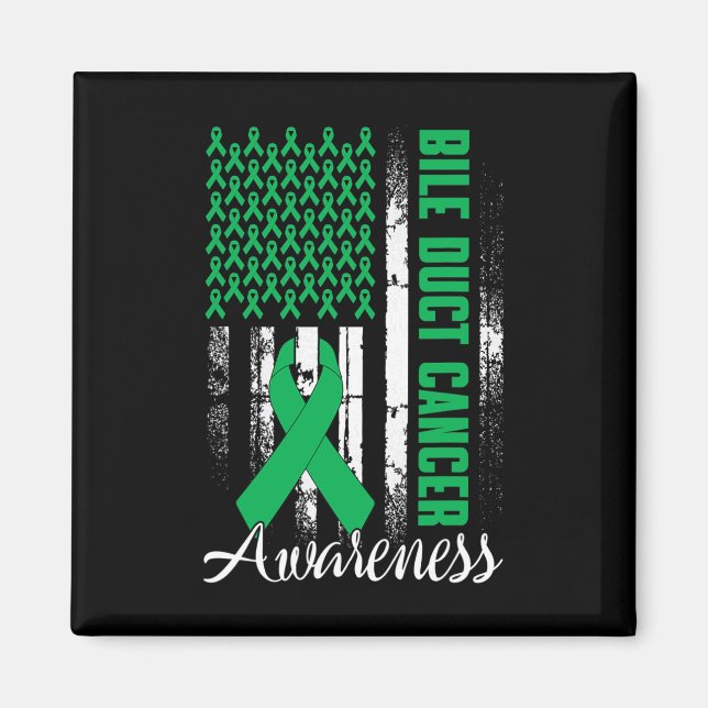 Bile Duct Cancer Awareness Kelly Green Ribbon Us F Magnet (Front)