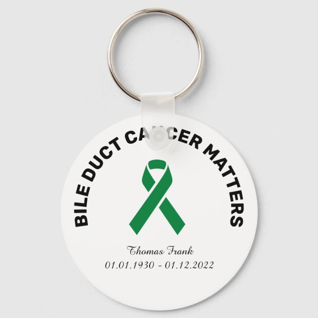 Bile Duct Cancer Awareness Memory  Key Ring (Front)