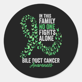 Bile Duct Cancer Awareness Month Butterflies Green Classic Round Sticker