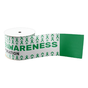 Bile Duct Cancer Awareness Pattern Ribbon Grosgrain Ribbon