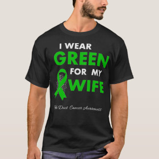 Bile Duct Cancer Awareness Survivor Ribbon Wife Wo T-Shirt