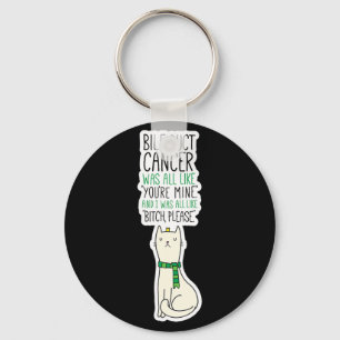 Bile Duct Cancer Fighter Fun Please Quote Cute Cat Key Ring