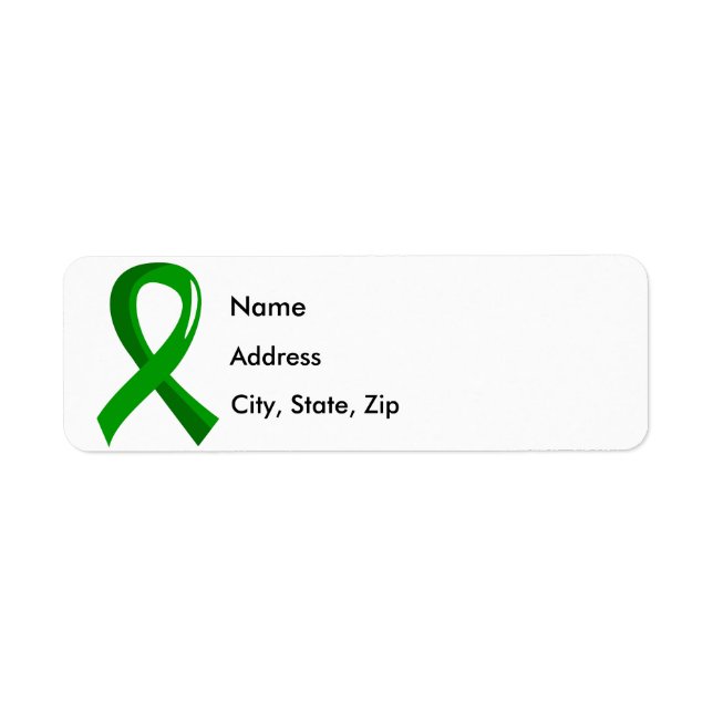 Bile Duct Cancer Green Ribbon 3 Return Address Label (Front)