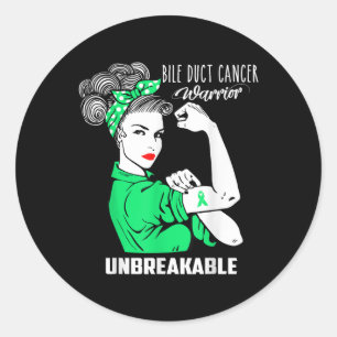 Bile Duct Cancer Warrior Unbreakable Shirt Cancer  Classic Round Sticker