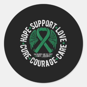 Bile Duct Gallbladder Cancer Awareness Family Supp Classic Round Sticker