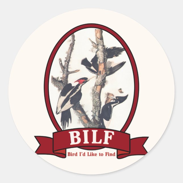 BILF CLASSIC ROUND STICKER (Front)