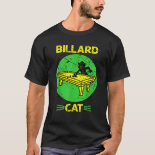 Biliard Snooker Pool Funny Billard Cat  T-Shirt