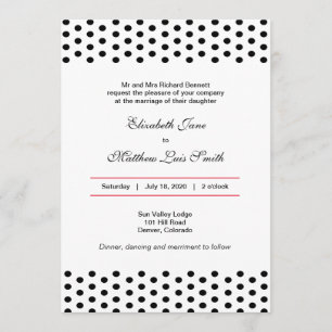 Bilingual Bold Polka Dot Wedding Invitation