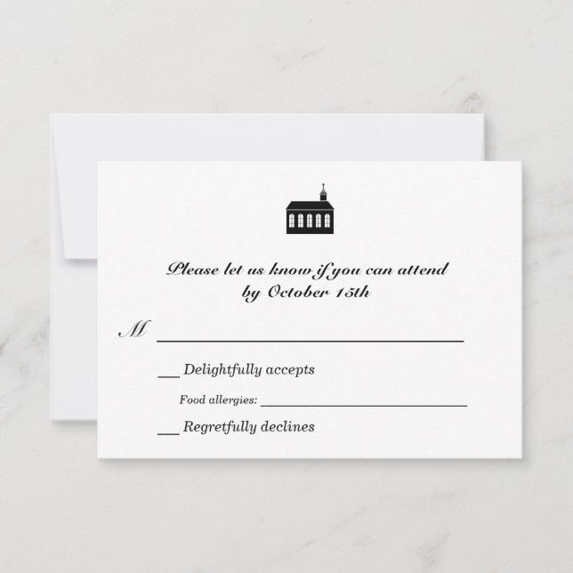 Bilingual Classic Chapel Wedding RSVP (Front)