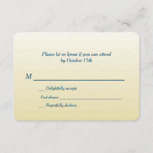 Bilingual Gold Ombre Wedding RSVP