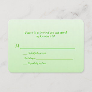 Bilingual Green Ombre Wedding RSVP