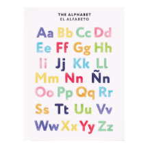 Bilingual in Spanish Alphabet Poster for Kids